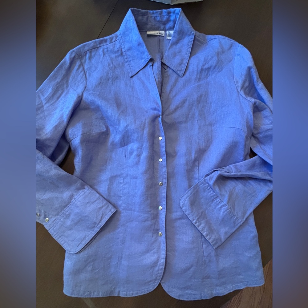 Linen long sleeve top